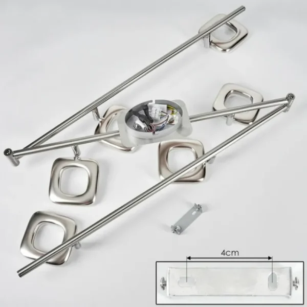 hofstein Plafonnier Villenauxe LED Nickel mat, 6 lumières* Lampes Modernes
