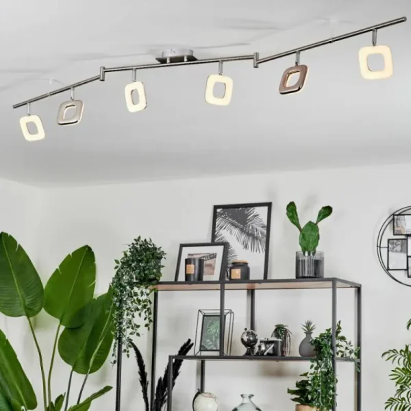 hofstein Plafonnier Villenauxe LED Nickel mat, 6 lumières* Lampes Modernes