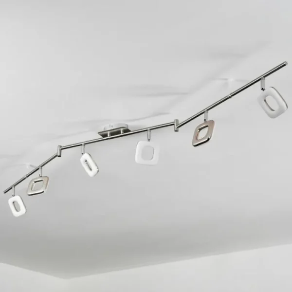hofstein Plafonnier Villenauxe LED Nickel mat, 6 lumières* Lampes Modernes