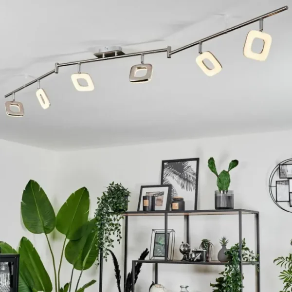 hofstein Plafonnier Villenauxe LED Nickel mat, 6 lumières* Lampes Modernes
