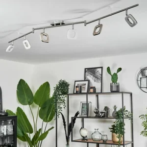 hofstein Plafonnier Villenauxe LED Nickel mat, 6 lumières* Lampes Modernes