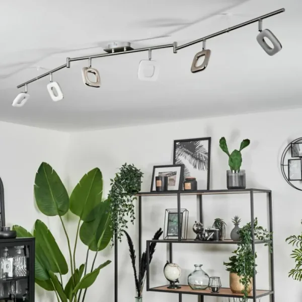hofstein Plafonnier Villenauxe LED Nickel mat, 6 lumières* Lampes Modernes