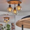 hofstein Plafonnier Vouhet Brun, Couleur bois, Noir, 3 lumières* Lampes Modernes