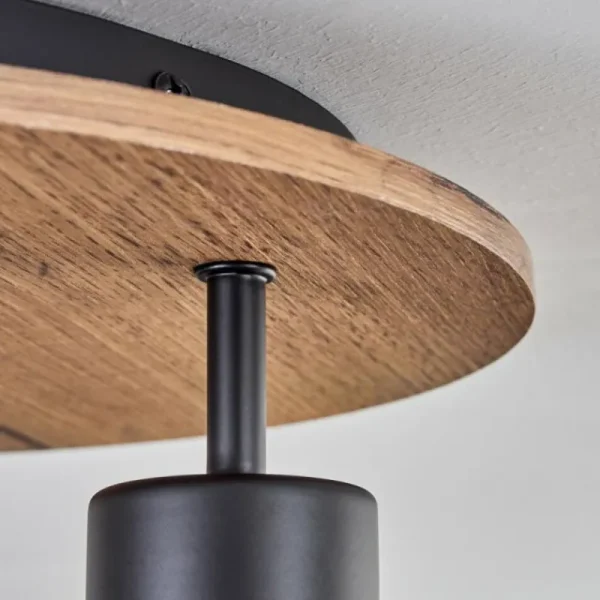 hofstein Plafonnier Vouhet Brun, Couleur bois, Noir, 3 lumières* Lampes Modernes