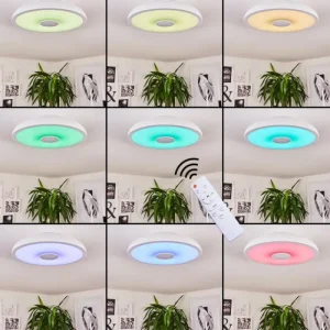 hofstein Plafonnier Vully Blanc, 1 lumière, Changeur de couleurs* Lampes Modernes
