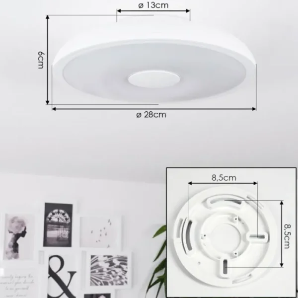 hofstein Plafonnier Vully Blanc, 1 lumière, Changeur de couleurs* Lampes Modernes