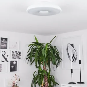 hofstein Plafonnier Vully Blanc, 1 lumière, Changeur de couleurs* Lampes Modernes