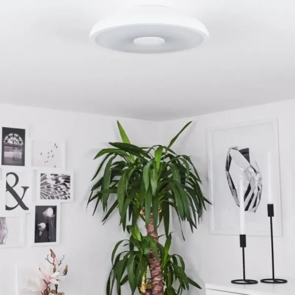 hofstein Plafonnier Vully Blanc, 1 lumière, Changeur de couleurs* Lampes Modernes