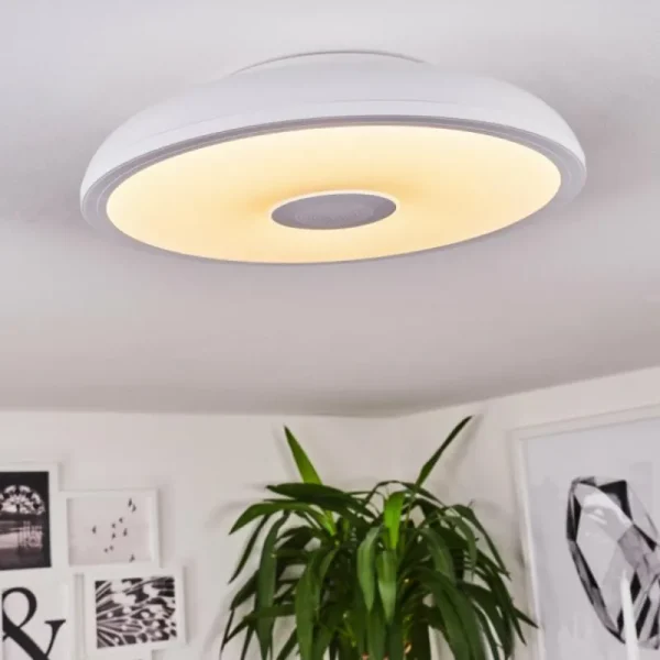 hofstein Plafonnier Vully Blanc, 1 lumière, Changeur de couleurs* Lampes Modernes