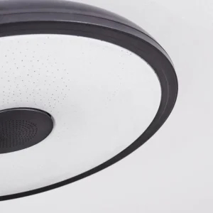hofstein Plafonnier Vully LED Noir, 1 lumière, Télécommandes, Changeur de couleurs* Lampes Modernes