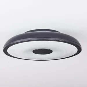 hofstein Plafonnier Vully LED Noir, 1 lumière, Télécommandes, Changeur de couleurs* Lampes Modernes