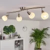 hofstein Plafonnier Warga LED Nickel mat, 4 lumières* Lampes En Verre