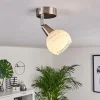hofstein Plafonnier Warga LED Nickel mat, 1 lumière* Lampes En Verre