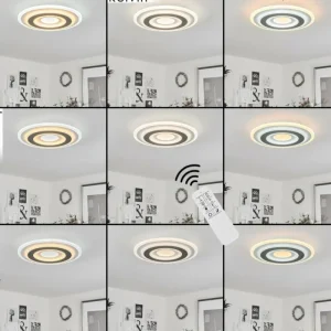 hofstein Plafonnier Wawo LED Blanc, 1 lumière, Télécommandes* Lampes Modernes