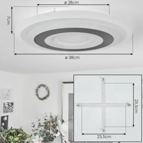 hofstein Plafonnier Wawo LED Blanc, 1 lumière, Télécommandes* Lampes Modernes