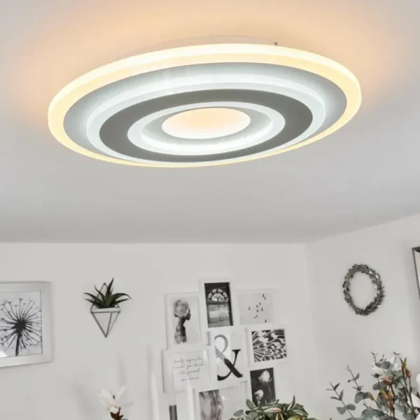 hofstein Plafonnier Wawo LED Blanc, 1 lumière, Télécommandes* Lampes Modernes