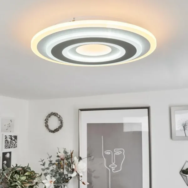 hofstein Plafonnier Wawo LED Blanc, 1 lumière, Télécommandes* Lampes Modernes