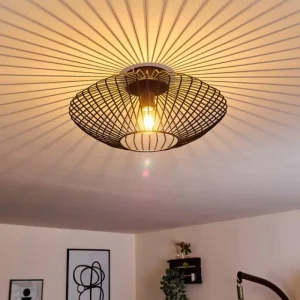 hofstein Plafonnier Wemude Noir, 1 lumière* Lampes Modernes