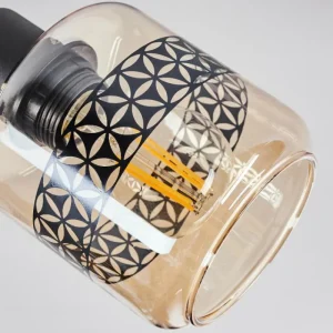 hofstein Plafonnier Wigan Noir, 3 lumières* Lampes En Verre