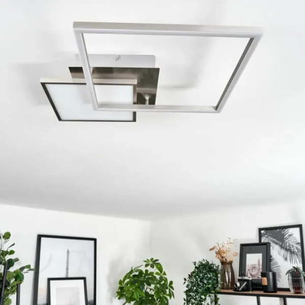 hofstein Plafonnier Wimmarp LED Chrome, Nickel mat, 1 lumière* Lampes Modernes
