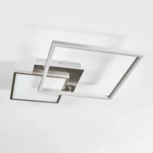hofstein Plafonnier Wimmarp LED Chrome, Nickel mat, 1 lumière* Lampes Modernes
