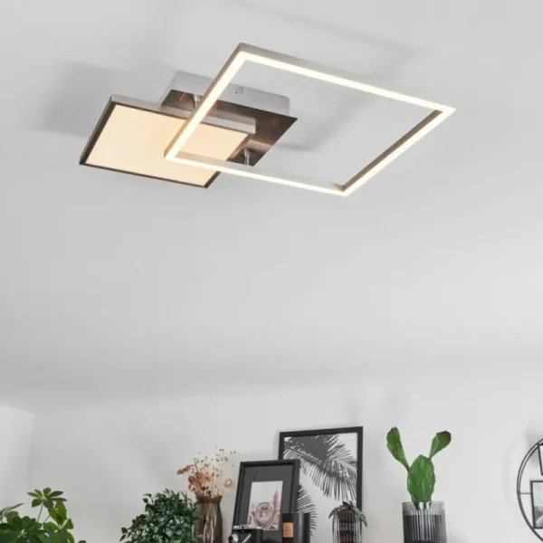hofstein Plafonnier Wimmarp LED Chrome, Nickel mat, 1 lumière* Lampes Modernes