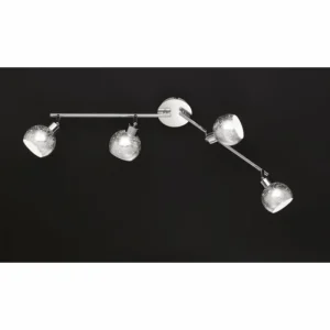 Luminaires Wofi Plafonnier Wofi FARA Argenté, 4 lumières* Lampes En Verre