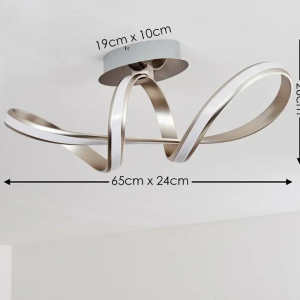 hofstein Plafonnier Woyens LED Acier brossé, 1 lumière* Lampes Modernes