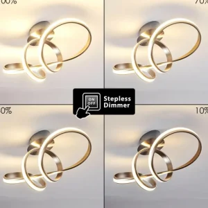hofstein Plafonnier Woyens LED Acier brossé, 1 lumière* Lampes Modernes