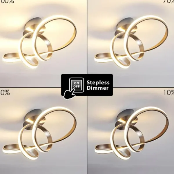 hofstein Plafonnier Woyens LED Acier brossé, 1 lumière* Lampes Modernes