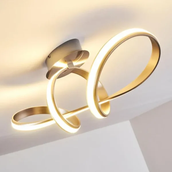 hofstein Plafonnier Woyens LED Acier brossé, 1 lumière* Lampes Modernes