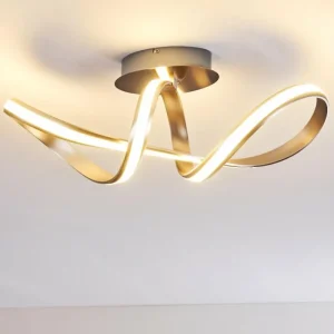 hofstein Plafonnier Woyens LED Acier brossé, 1 lumière* Lampes Modernes