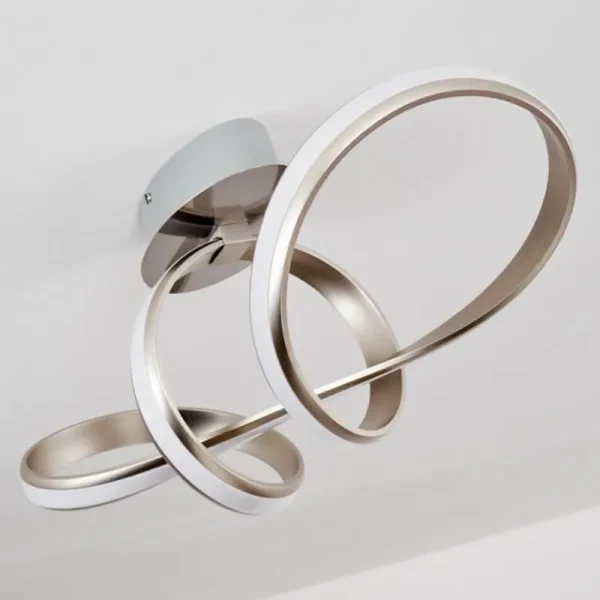 hofstein Plafonnier Woyens LED Acier brossé, 1 lumière* Lampes Modernes