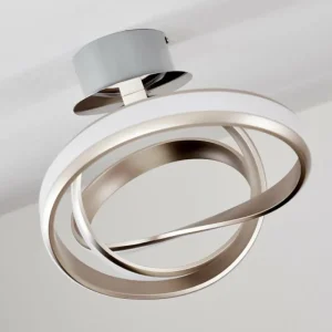 hofstein Plafonnier Woyens LED Acier brossé, 1 lumière* Lampes Modernes