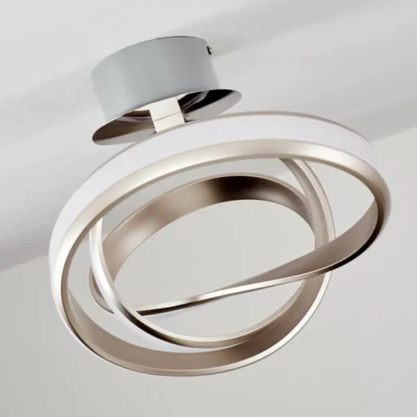hofstein Plafonnier Woyens LED Acier brossé, 1 lumière* Lampes Modernes