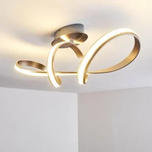 hofstein Plafonnier Woyens LED Acier brossé, 1 lumière* Lampes Modernes