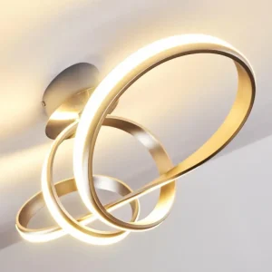 hofstein Plafonnier Woyens LED Acier brossé, 1 lumière* Lampes Modernes