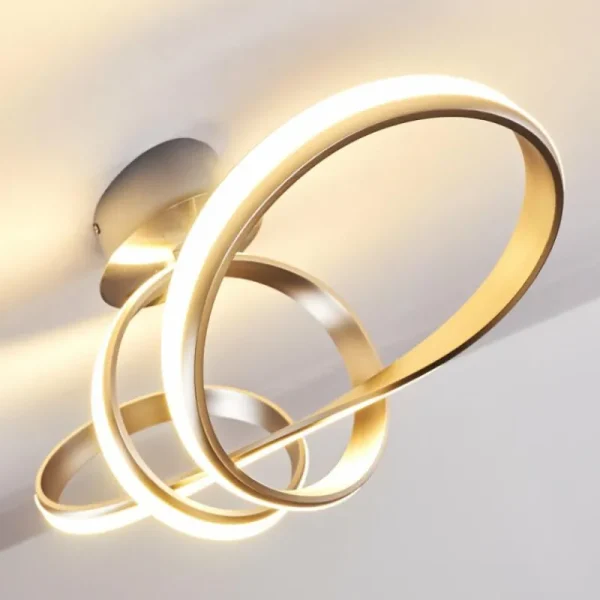 hofstein Plafonnier Woyens LED Acier brossé, 1 lumière* Lampes Modernes