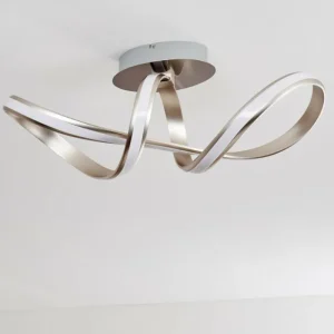 hofstein Plafonnier Woyens LED Acier brossé, 1 lumière* Lampes Modernes