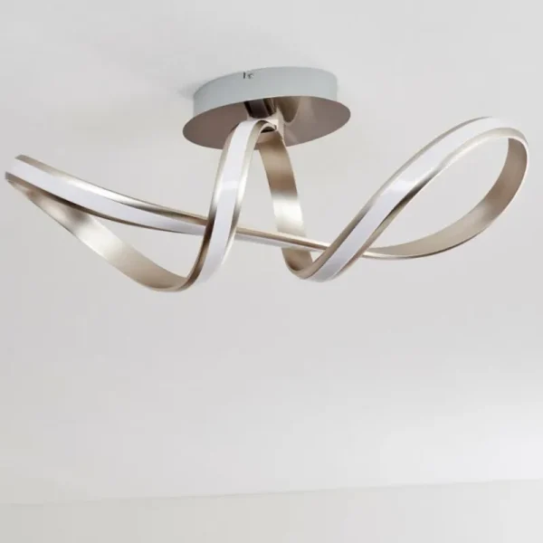 hofstein Plafonnier Woyens LED Acier brossé, 1 lumière* Lampes Modernes