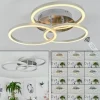hofstein Plafonnier Xena LED Nickel mat, 1 lumière, Télécommandes* Lampes Modernes