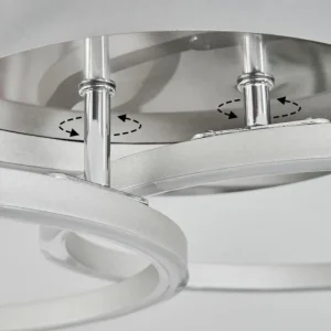 hofstein Plafonnier Xena LED Nickel mat, 1 lumière, Télécommandes* Lampes Modernes