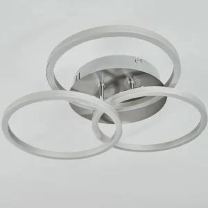 hofstein Plafonnier Xena LED Nickel mat, 1 lumière, Télécommandes* Lampes Modernes