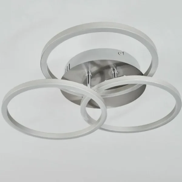 hofstein Plafonnier Xena LED Nickel mat, 1 lumière, Télécommandes* Lampes Modernes