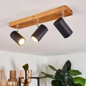 hofstein Plafonnier Zuoz Bois clair, 3 lumières* Lampes Modernes