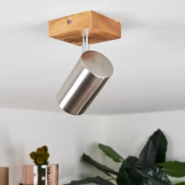 hofstein Plafonnier Zuoz Bois clair, 1 lumière* Lampes Modernes