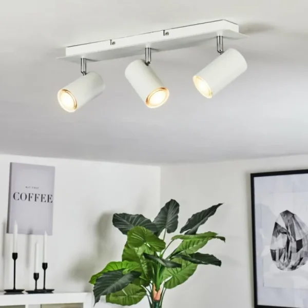 hofstein Plafonnier Zuoz Chrome, Blanc, 3 lumières* Lampes Modernes