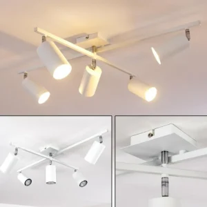 hofstein Plafonnier Zuoz Chrome, Blanc, 5 lumières* Lampes Modernes