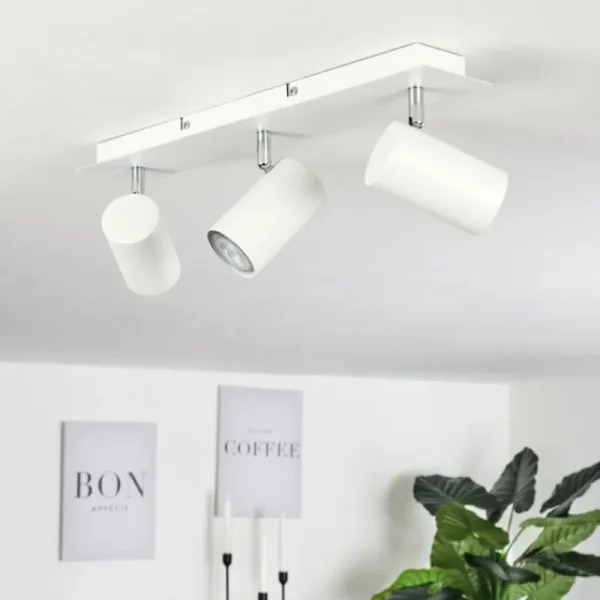 hofstein Plafonnier Zuoz Chrome, Blanc, 3 lumières* Lampes Modernes