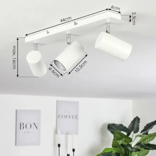 hofstein Plafonnier Zuoz Chrome, Blanc, 3 lumières* Lampes Modernes